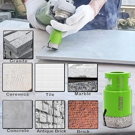 Diamond Core Drill Bit,2pcs Diameter 4 inch 100mm Thread 5/8-11,Vacuum Brazed Dry Wet Hole Saw for Porcelain Tile,Granite,Marble,Concrete,Masonry,Brick