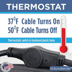 Radiant Solutions Company Intelligent Heat Tape for Water Pipe Freeze Protection - with GlowCap™, Built-in Thermostat, Tape Included, 10-yr Warranty, Heavy-Duty, Self-Regulating, 120V (24 Ft)