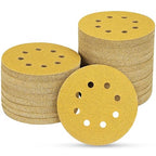80PCS 5 Inch 8 Hole Sanding Discs 40 Grit,Gold Round Hook and Loop Sandpaper for Random Orbital Sander