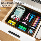 Vtopmart 25 PCS Office Desk Drawer Organizers Set, 4-Size Versatile Plastic Drawer Organizer Trays, Storage Bins for Desk Accessories Office Organizers and Storage, Bathroom, Makeup, Vanity, Black