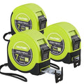 HAUTMEC Tape Measure 25ft with Dual Scale Metric and Imperial 1/8 Fractions Measuring Tape Compact Economical for Home DIY Renovations Crafting Quick Fixes HT0325-3PC