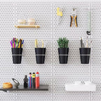 16 Sets Pegboard Hooks with Pegboard Cups, Ring Style Pegboard Bins with Rings