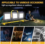 21000 Lumen Work Lights with Stand, 3 Adjustable Head LED Work Light, with Adjustable and Foldable Tripod Stand, Waterproof Lamp with Individual Switch with 6500 Kelvin Color Temperature