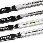 FASTPRO 50-Piece Jigsaw Blades Set with Case, Assorted T-Shank Jig Saw Blades for Wood, Metal and Plastic Cutting
