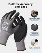 Safety Work Gloves MicroFoam Nitrile Coated-12 Pairs Pack,Seamless Knit Nylon Glove with Black Micro-Foam Nitrile Grip,Ideal for General Purpose,Automotive,Home Improvement,Painting(Extra Large)