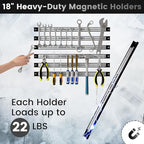 Goplus 6PCS 18" Magnetic Tool Holder, Magnetic Tool Holder Strip, Heavy Duty Magnetic Tool Bar,Space Saving Metal Tool Organizer Rack,Tool Magnet Bar for Workshop Garage, 176LBS Capacity Total