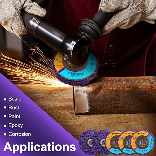 20 Pack Strip Discs Stripping Wheel for Angle Grinder, 4-1/2" x 7/8" Rust Remover Discs, Clean and Remove Paint Coating Rust Welds Oxidation