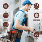 LAUTUS Oil Tanned Leather Tool Belt/Pouch/Bag, Carpenter, Construction, Framers, Handyman, Electrician - 100% LEATHER