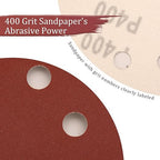 100 PCS 400 Grit 5 Inch Sanding Discs, Hook and Loop Sandpaper for Random Orbital Sander