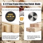 6-1/2 Inch Circular Saw Blade 60 Teeth,6-1/2 Saw Frame Ultra Fine Finish Circular Saw Blade,Compatible with for DEWALT,Makita,Skil Circular Saw,for Cutting Lumber,Plywood Material,5/8 Inch Arbor
