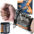 2PCS Magnet Wristband for Tools, Handyman Gift, Magnetic Screw Holder Tool Belt with Premium Nylon, Powerful Magnets and Pockets for Men, Dad, Husband, Grandpa, Gifts for Him and Her