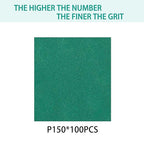 100PCS 150 Grit Premium Green Sanding Discs, 5-Inch 8-Hole Sandpaper for Random Orbital Sander