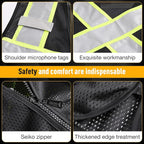 Class 2 Safety Vest with Zipper Front and multiple Pockets, High Visibility Vest, Meets ANSI/ISEA Standards