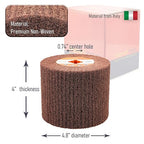 Non-Woven Wire Drawing Flap Wheel, 120x100mm, for Stainless Steel, Copper Satin Finishing and Metal Surface Treatment, SCT Conditioning Buffing Drum for Burnishing Polishing Machine (180 Grit)