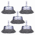 5 Pack Wire Cup Brush for Drill, Wire Brush for Drill 1/4 Inch Hex Shank, 0.012 Inch Coarse Carbon Steel- 3 Inch Wire Brush Drill Attachment