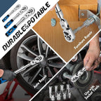 DISEN 3-Piece Extendable Flex-Head Ratchet Wrench Set with EVA Storage Case - 1/4", 3/8", 1/2" Drive, 72-Tooth, Rubber Grip, Adjustable Length - Professional Automotive and DIY Tools