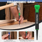 WORKPRO 3-Piece Nail Punch Set, Includes 1/32", 1/16", 3/32" Nail Setter, Color Coded Nail Set Tool with Shock-Absorbing Grip