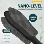 FVION Double-Sided Nano Glass Foot File for Callus Remover - Highly Effective Hard and Dead Skin Remover for Cracked Heels and Dry Skin (Black)