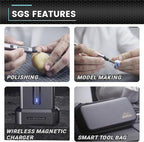 AM ARROWMAX Electric Mini Engraving Pen with 36 Bits, Aluminum Case, APP, Wireless Magnetic Charger, Tool Bag, Cordless Rotary Tool，Engraving Pen for Metal, Wood, Glass and Plastic (SGS Mini Plus)