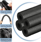 Amylove 36 Pcs 3.3 Feet Foam Pipe Insulation Foam Tube Insulating Water Pipe Pool Swim Noodles Heat Preservation Pipe Covers for Tubing Outdoor Freeze Protection (Black,3/4 Inch)