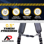 Tool Belt Suspenders – Heavy-Duty Adjustable Work Suspenders with 4 Detachable D-Loop for Construction Tool Belt (Black)