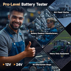 FOXWELL BT705 Plus Car Battery Tester 12V 24V Automotive, 100-2000CCA Battery Load Tester Digital Battery Analyzer Charging System Alternator Tester Cranking Checker for Car Heavy Duty Truck Marine