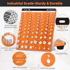 54 Nut and Bolt Thread Checker - 22 Standard and 24 Metric Bolt Checker and 8 Drill Bit Gauge,Bolt Size and Thread Gauge,Wall-Mountable Bolt and Nut Identifier Gauge