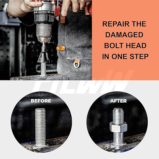 Deburring External Chamfer Tool, 1/8”-3/4”Sharp Tungsten Carbide Blades Deburring Hex Shank Drill Bit for Metal Rod Bolt Pipe 3D Printing PVC