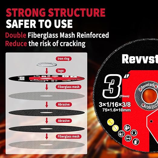 25 Pack Cut Off Wheels 3 Inch, Thin 3" x1/16 x3/8" Metal & Stainless Steel Cutting Wheel for Angle Grinder, Cutting Discs with Aggressive Cutting