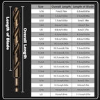 Hex Shank Cobalt Drill Bit Set 63Pcs 1/16"-1/2", M35 HSS Twist Impact Drill Bits for Metal and Hardened Steel, with Indexed Storage Case