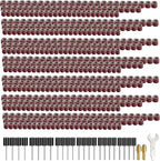 Tnisesm 552Pcs Aluminum Oxide Sanding Drum Set,Including 525 Pieces 80 120 150 240 320 400 600 Grit Drum Sander Sanding Sleeves and 24 Pieces Drum Mandrels for Dremel Rotary Tool,Sanding Drums