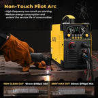 SILATU 75Amps Plasma Cutter, Large LED Display, Non-Touch Pilot Arc, Air Sensor Technology, 110/220V Dual Voltage IGBT Inverter Plasma Cutter Machine, 1'' Max Cutting Thickness for Beginners DIY