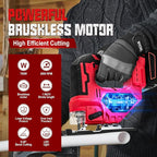 Cordless Jigsaw for Milwaukee 18V Batteries, Brushless Jig Saw Tool with 3 Position Orbital Settings, Adjustable Bevel Cuts (0-45°), Tool-Free Blade Change, LED Light(Tool Only)