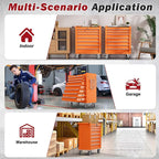 Rolling Tool Chest with Drawers, 7 Drawers Tool Chests & Cabinets, Metal Toolbox with Wheels, Lockable Storage Cabinet, Garage Tool Box with Drawers (Orange, 7 Drawers)