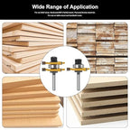 15° Bevel Tenon Joint Router Bit- Lock Miter & Woodworking Router Bits Set for Roundover, Rabbeting, Cabinet Doors, Rail & Stile, Tongue & Groove Joinery (Router Bit-1/4 Inch Shank-15° Angle)