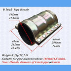 Water Pipe Repair Clamp for 6 inch Pipe(OD of The Applicable Pipe is About 6.5 inch),Leak Sealer for Pipes and Plumbing,Length 11.6 inch,Suitable for PE,PPR,Iron and Steel Pipes