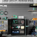 SISESOL Small Metal Storage Cabinet with Doors and Shelves,36 inch Black Locking Garage Cabinet,Lockable Short Steel Cabinets for Home,Office,Shop,Garage