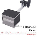 Clockwise Tools MGBR-02 Magnetic Base Stand for Digital Dial Indicator Gauge 176lbs Max Pull