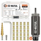 Rivet Nut Installation Tool Set Flat Head Rivnut Threaded Insert Nut Kit SAE & Metric for Metal Heavy Duty Zinc Plated Nutsert (10-24(Rivet Nut Tool-25pcs))