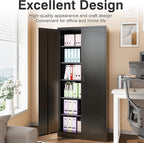 SISESOL Wide & Deep Metal Storage Cabinet with Lock & 5 Adjustable Shelves,72" Black Garage Storage Cabinet with Locking Doors,Lockable Cabinets for Home,Office,Garage,Shop,Basement 72x36x18