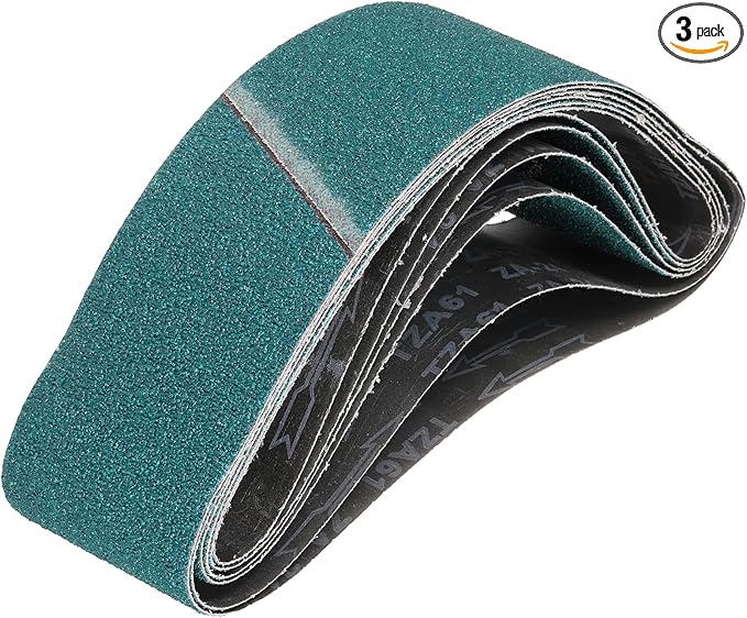 HARFINGTON 4 x 36 Inch Sanding Belts, 3 Pcs 24 Grit Zirconia Abrasive Belt Sander File Belt for Woodworking, Metal Polishing, Knife Sharpener