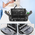 Hanging Toiletry Bag for Men, Tactical Dopp Kit Toiletry Travel Bag, Large Hygiene Organizer Shower Bag for Camping Outdoor, Black Digital