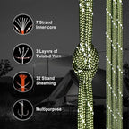 WEREWOLVES Reflective Paracord Rope 7 Strand Type III Parachute Cord 4mm 100ft / 200ft for Tent Camping Hiking Fishing Survival Tactical Clothesline DIY Projects