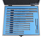 Accusize Industrial Tools Dowel Pin Reamer Size: 0.1230" Thru 0.4995", HSS M2 Premium Chucking Reamer Set, Right Hand Cut, 14 pcs Set, 5528-ST00