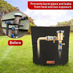 Redford Supply Co. Cold Snap (5°F) Backflow Preventer Insulation Cover, 24"W x 24"H, Pipe Insulation, Water Sprinkler Covers for Outside, Sprinkler Backflow Cover for Winter, Well Pump Bag (Black)