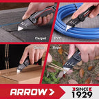 ARROW Folding Utility Knife, Quick-Change Box Cutter with Belt Clip, Liner Lock, Heavy Duty Aluminum Razor Knife with Comfortable Handle, 10 Extra SK2 Blades Included