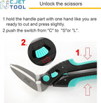 10" Heavy Duty Carpet Cutter, Industrial Scissors, Multipurpose, Professional Soft Grip Stainless Steel (Turquoise)