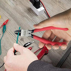 8-Piece Tool Set with Case Including 10” Groove Joint Pliers, 8.3” Long Nose, 8.3” Linesman, 7.5” Diagonal, 6” Flush Cutter, 5” Long Nose, 5” 170 Cutter, 25mm Rubber Mallet for DIY & Home Use