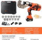 Electric Hydraulic Crimping Tool, Battery Cable Crimper Tool, 12 Ton Wire Crimpers Electrical, Crimping Rang 8AWG-800MCM(10-400m²) and Electrical Crimping Tool 13 Pairs of Dies (JGS-400S)
