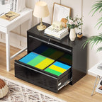 Superday Lateral File Cabinet 2 Drawer Metal File Cabinet with Lock, Black Filing Cabinets for Home Office, Locking Filing Cabinets Hanging Files Letter/Legal/F4/A4